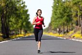 picture of fitness  - Sport fitness running woman jogging during outdoor workout - JPG 