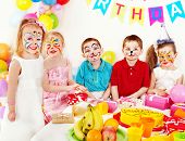 pic of face  - Children happy birthday party  - JPG 