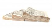 stock photo of newspaper  - newspapers isolated on a white background - JPG 