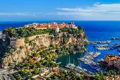 stock photo of france  - the rock the city of principaute of monaco and monte carlo in the south of France - JPG 