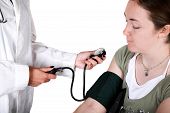picture of pressure  - blood pressure over white - JPG 