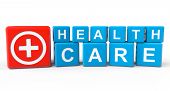 pic of health  - Cubes with Health Care sign on a white background - JPG 