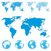 image of globe  - Blue globe and map - JPG 
