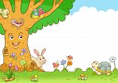 picture of animals  - tree and animal frame - JPG 