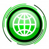 picture of earth  - earth green circle glossy icon - JPG 