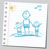 stock photo of family  - Scribble family - JPG 