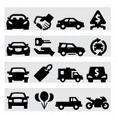 stock photo of handshake  - Auto business icons - JPG 