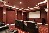 picture of home  - Theater room in luxury home with stadium seating - JPG 