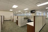 picture of buildings  - Cubicles and meeting area in a downtown office building - JPG 