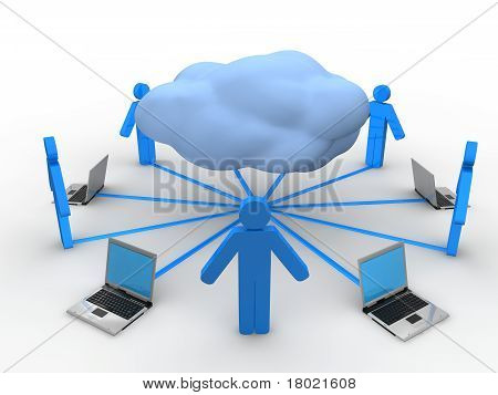 Picture or Photo of Image of  Cloud Computing Concept in 3D style