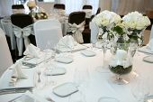 picture of wedding  - Table set for an event party or wedding reception - JPG 