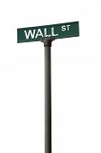 stock photo of wall street  - Wall street sign over a white background - JPG 