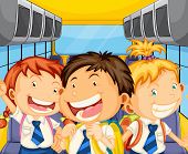 stock photo of carpool  - Illustration of the happy kids inside the schoolbus - JPG 