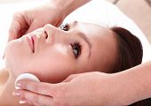 stock photo of facial  - Beautiful young woman in spa - JPG 
