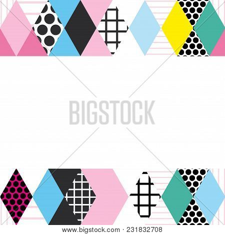 card banner template frame for your text geometric memphis banner pattern