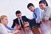 stock photo of meeting  - business people group have video meeting conference  at office - JPG 