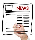 picture of newspaper  - gesture of hand draw Newspaper - JPG 