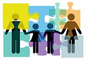 picture of health  - Puzzled family people problem symbols in counseling mental health psychology abstract - JPG 