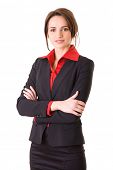 picture of business people  - young and attractive businesswoman in red shirt and jacket - JPG 