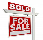 foto of home  - Sold Home For Sale Real Estate Sign Isolated on a White Background - JPG 