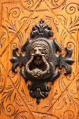 pic of latch  - Black iron ornament door latch in Madrid Spain - JPG 