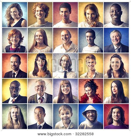 Picture or Photo of Composition of diverse people smiling