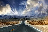 picture of valley  - Great American road crossing a huge Death Valley in Nevada - JPG 
