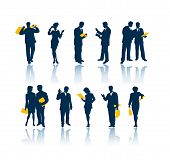 stock photo of business people  - Business people 12 silhouettes - JPG 