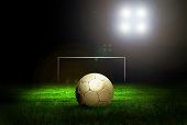 picture of competition  - Soccer ball on the field of stadium with light - JPG 
