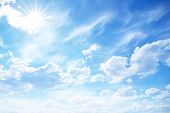 image of sky  - blue sky background with tiny clouds - JPG 