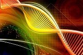 image of science  - Digital illustration of
 a dna in white background - JPG 