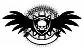 picture of sculling  - gothic emblem with scull - JPG 