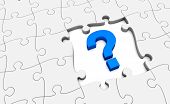 pic of puzzle  - jigsaw puzzle with a question mark and missing pieces  - JPG 