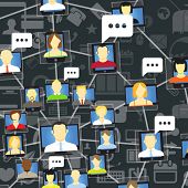 image of people  - Global social network with talking people - JPG 