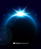 image of rising  - Rising Sun over the planet - JPG 