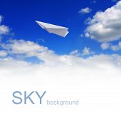 foto of blue sky  - Paper planes in blue sky - JPG 