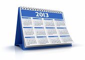 pic of future  - 3D desktop calendar 2013 in white background - JPG 