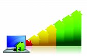 picture of investment  - graph showing financial real estate growth and laptop - JPG 