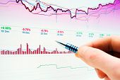 foto of stock  - Analysis of stock market graphs - JPG 