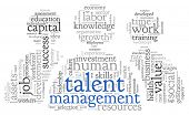 picture of business concept  - Talent management concept in word tag cloud on white background - JPG 