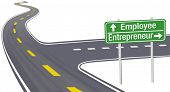 pic of employee  - Change career directions employee entrepreneur highway direction sign - JPG 