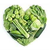 pic of food  - heart shape form by various vegetables and fruits - JPG 