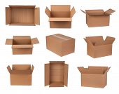 foto of box  - Cardboard boxes isolated on white - JPG 