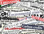 foto of newspaper  - Editable vector illustration of newspaper headlines on an environmental theme - JPG 