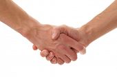 stock photo of handshake  - Handshake isolated on white - JPG 
