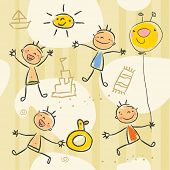 picture of beach  - Cute kids playing on the beach - JPG 