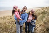 picture of family  - Black Family on a beach - JPG 
