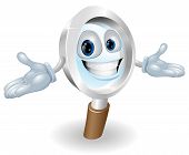 picture of magnifying  - Illustration of a magnifying glass man cartoon mascot illustration - JPG 