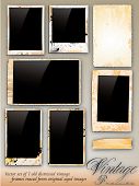 stock photo of  photo  - Collection of Vintage Photo Frames traded from original aged photography - JPG 