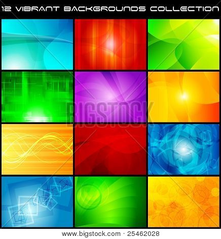 Picture or Photo of Set of bright abstract backgrounds